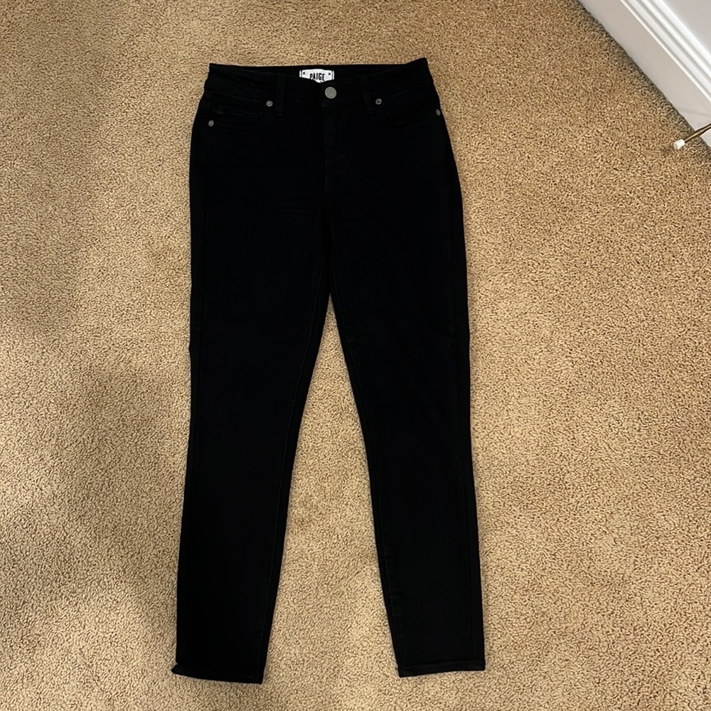 Paige skinny black jeans size 26